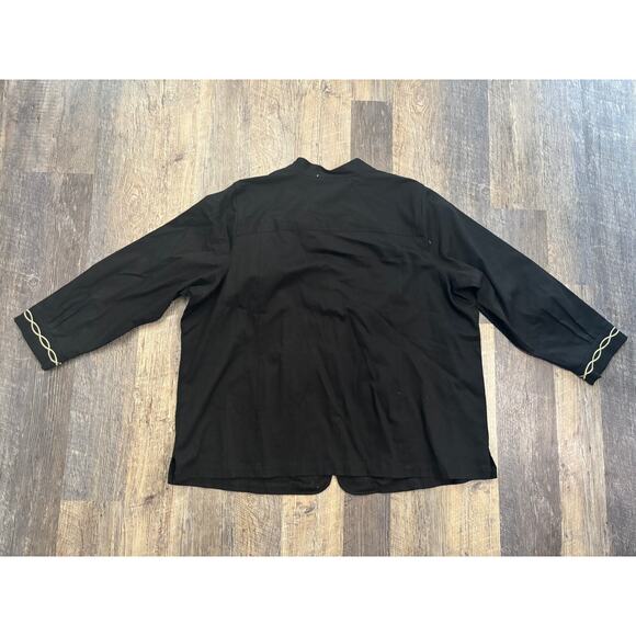 Quacker Factory Embroidered Black Jacket w/Gold & Silver - Picture 7 of 7